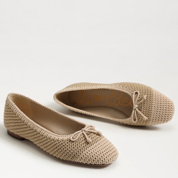 Sam Edelman Shoes - SAM EDELMAN MADISON CROCHET BALLET FLATS IN SUMMER SAND 8